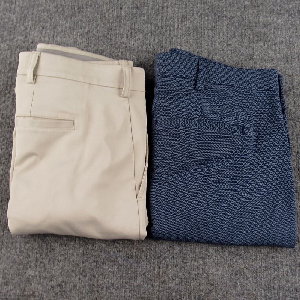 Roundtree‎ & Yorke Performance Shorts Mens 44x9 Tan Blue Lot 2 Stretch Golf
